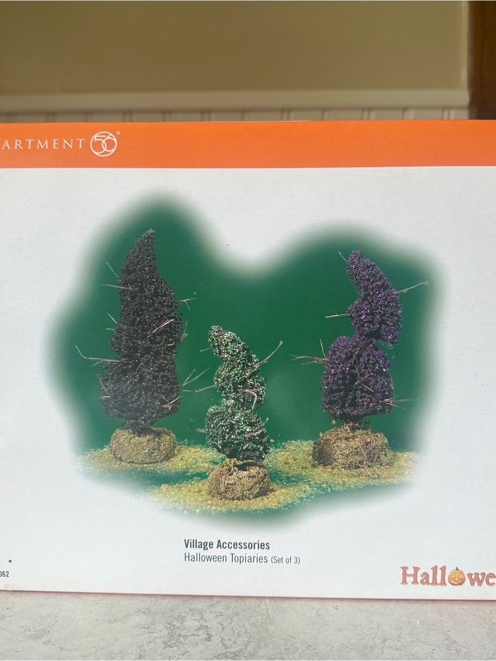 Dept 56 Halloween Topiaries Set Of 3 Trees Village Accessories #53062 EUC In Box